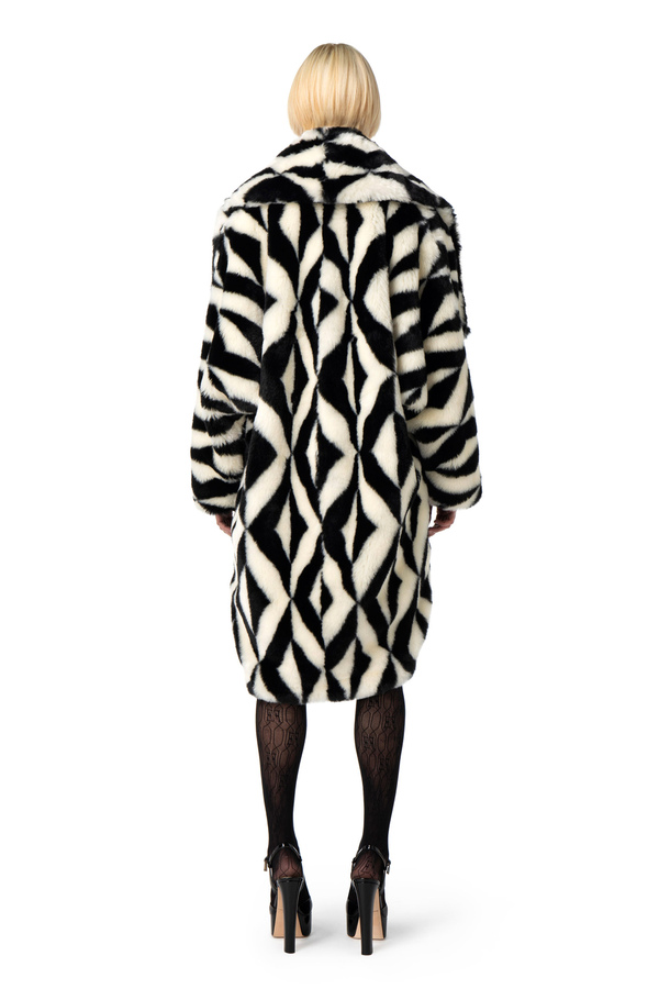 Faux-fur kimono coat - Elisabetta Franchi® Outlet