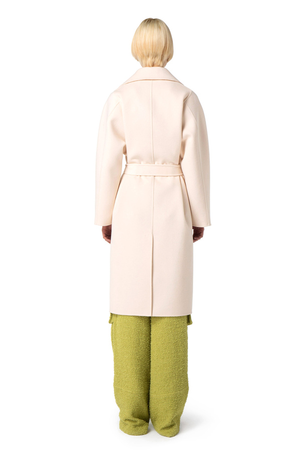 Wool coat with pins on the lapel - Elisabetta Franchi® Outlet
