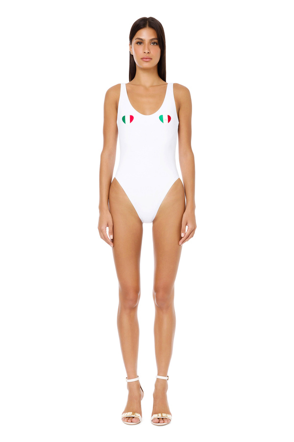 Love Italy one-piece swimsuit - Elisabetta Franchi® Outlet