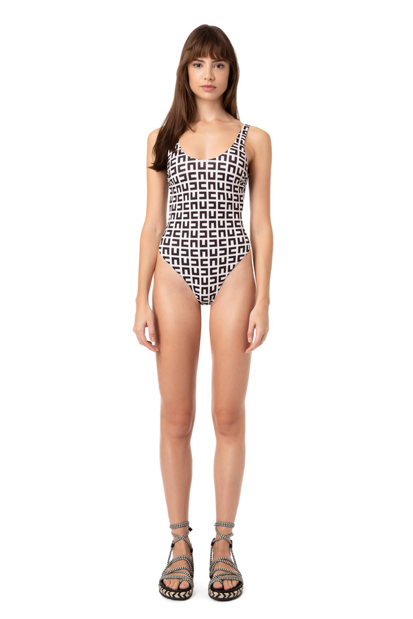 Printed Lycra one-piece swimsuit - Elisabetta Franchi® Outlet