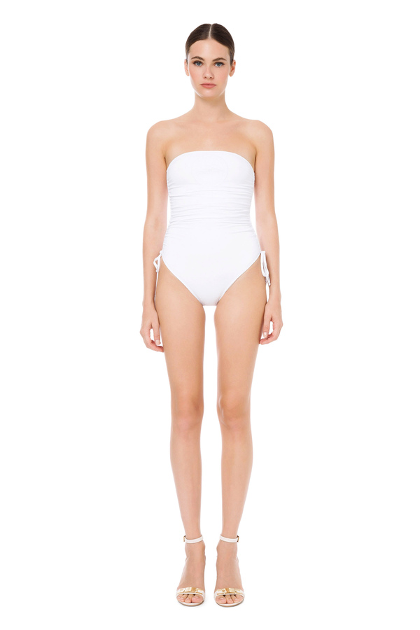 Bandeau swimsuit with drawstring - Elisabetta Franchi® Outlet