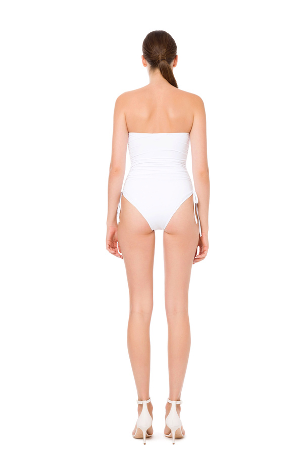 Bandeau swimsuit with drawstring - Elisabetta Franchi® Outlet