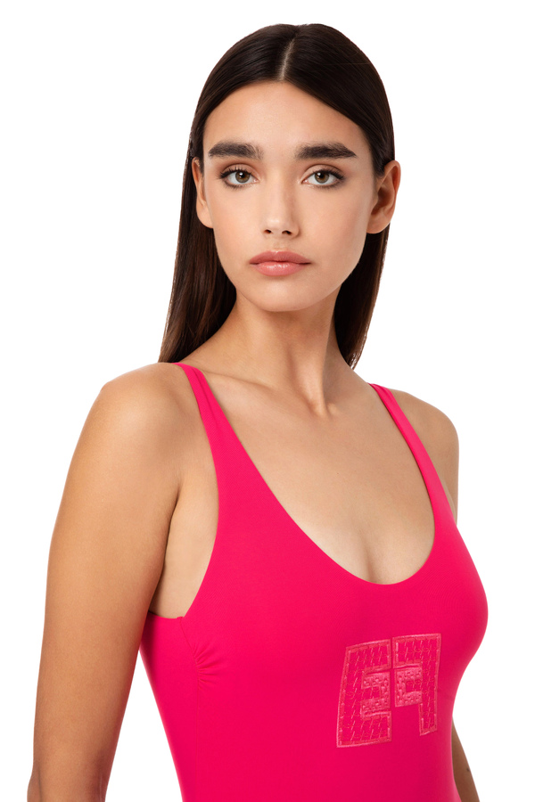One-piece swimsuit with EF logo - Elisabetta Franchi® Outlet