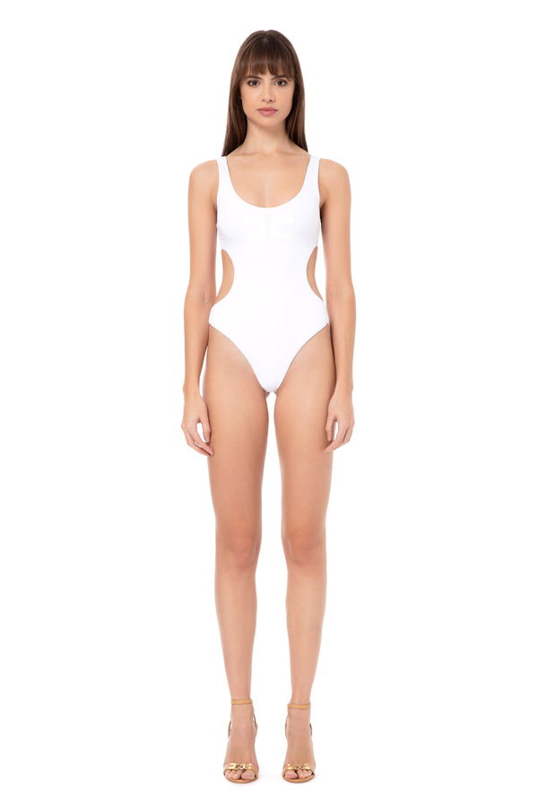 One-piece swimsuit with wide neckline - Elisabetta Franchi® Outlet