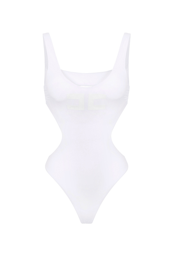 One-piece swimsuit with wide neckline - Elisabetta Franchi® Outlet