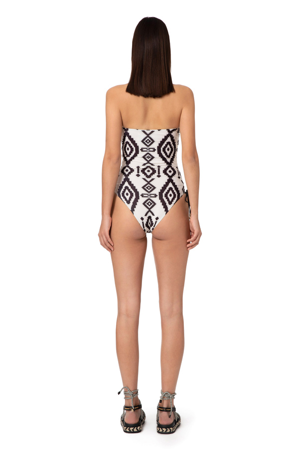 Rhombus print one-piece swimsuit - Elisabetta Franchi® Outlet