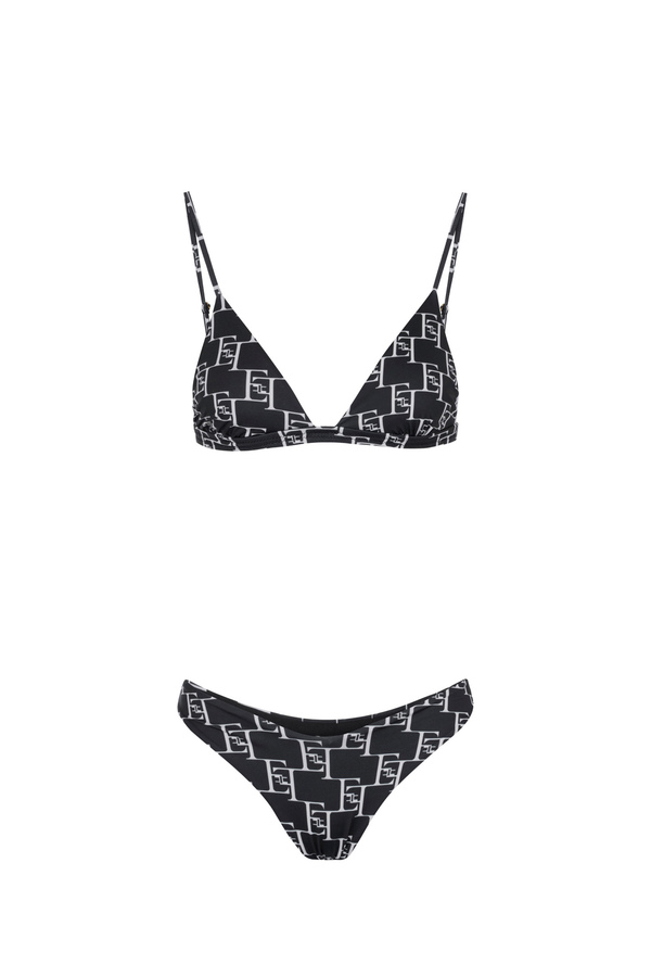 Bikini aus Lycra mit Logo-Print - Elisabetta Franchi® Outlet