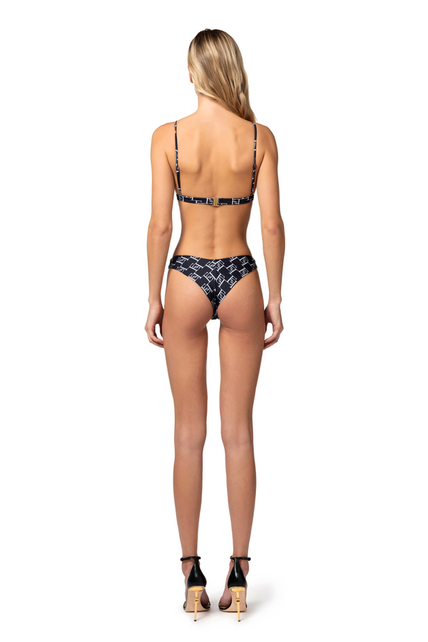 Bikini aus Lycra mit Logo-Print - Elisabetta Franchi® Outlet