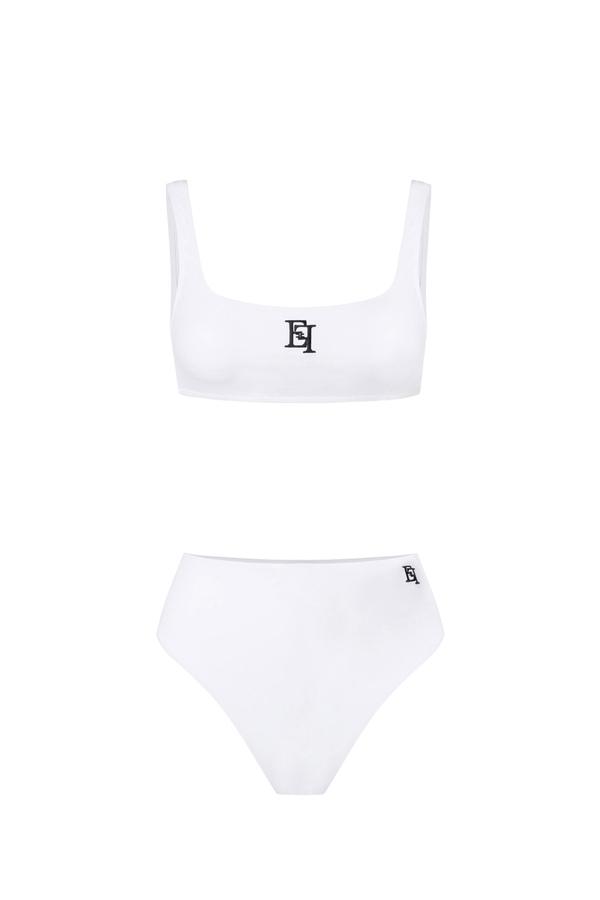 Two-piece swimsuit with embroidered logo - Elisabetta Franchi® Outlet