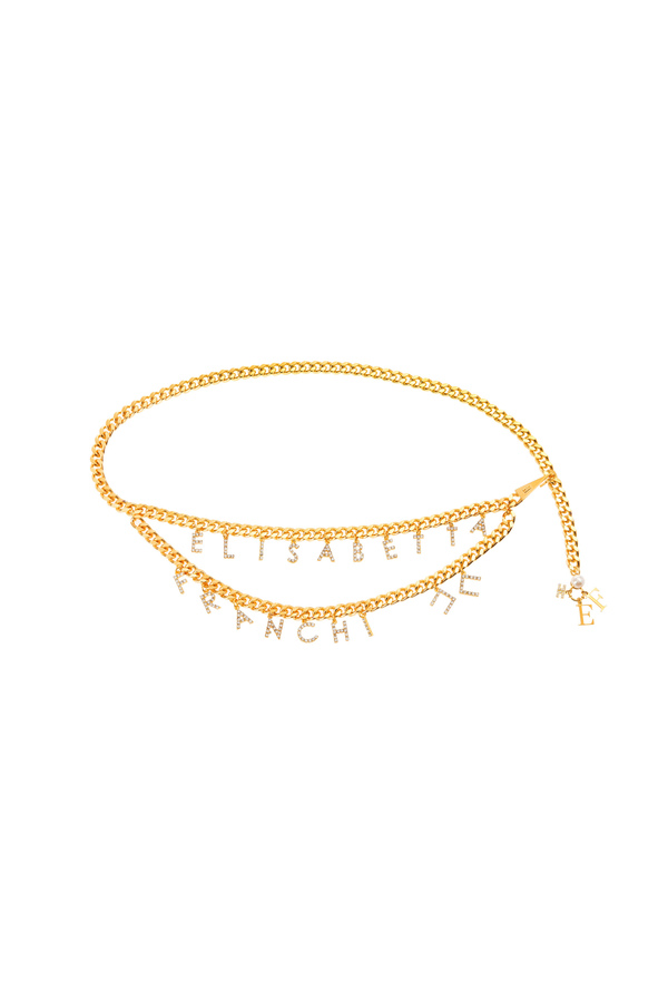 Chain belt with rhinestone lettering - Elisabetta Franchi® Outlet