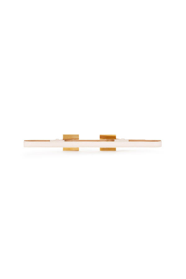 Cintura sottile in pelle sintetica con fibbia logo - Elisabetta Franchi® Outlet
