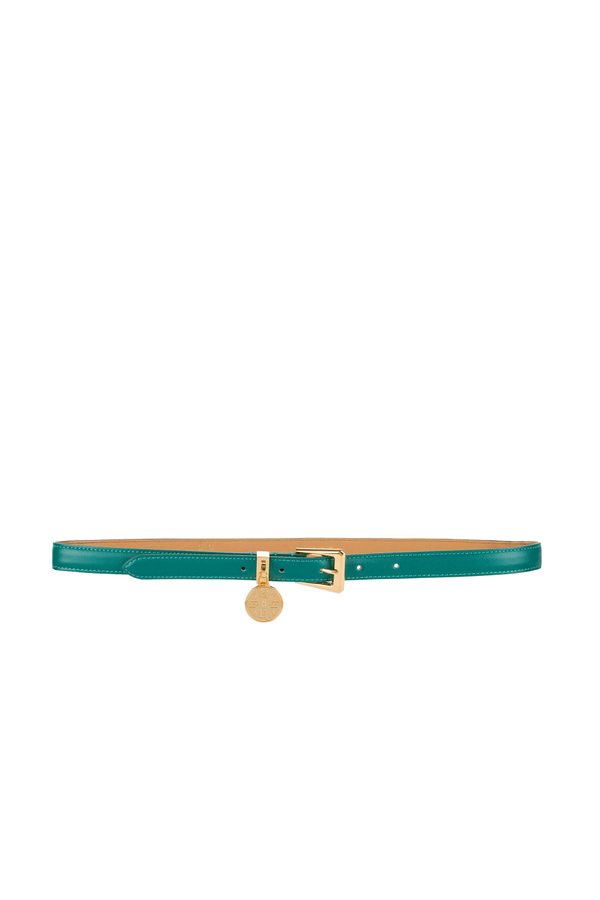 Thin belt with gold charm - Elisabetta Franchi® Outlet