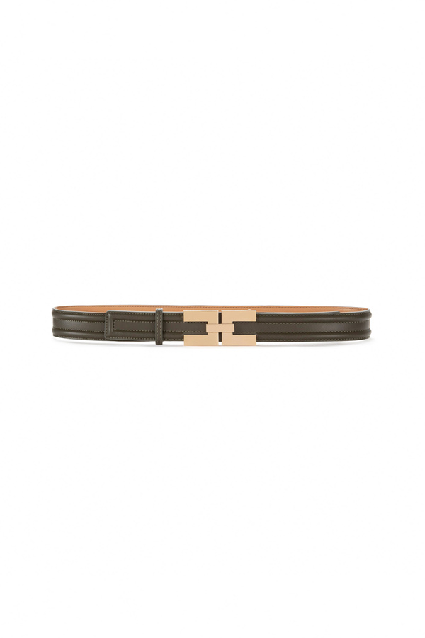 Faux leather belt with horsebit - Elisabetta Franchi® Outlet