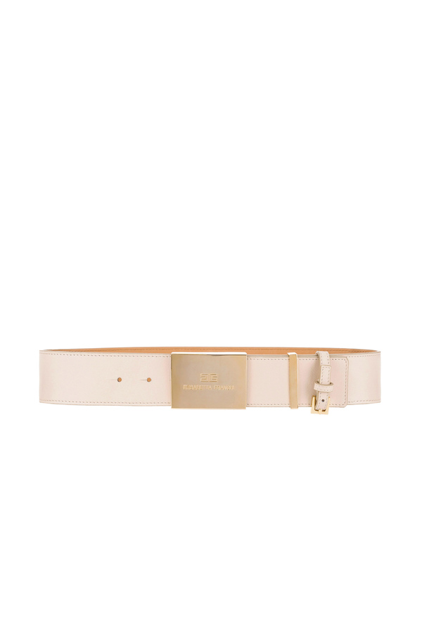 High waist belt made of genuine leather - Elisabetta Franchi® Outlet