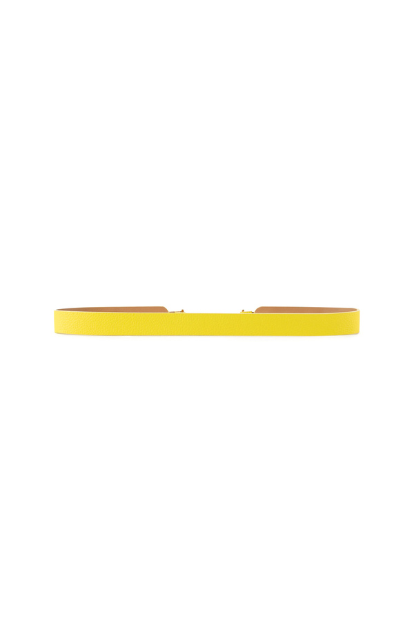 Faux leather thin belt with horsebit - Elisabetta Franchi® Outlet