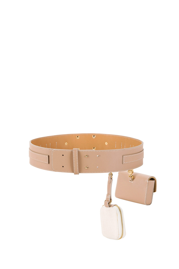 High-waisted belt with removable pouches - Elisabetta Franchi® Outlet