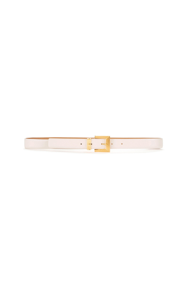 Faux leather belt with striped buckle - Elisabetta Franchi® Outlet