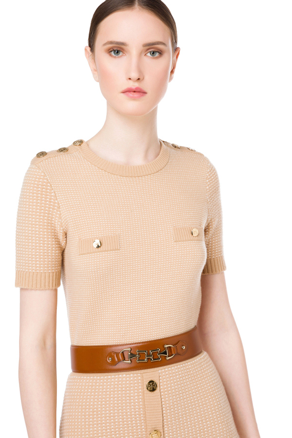 High waist belt with detail - Elisabetta Franchi® Outlet