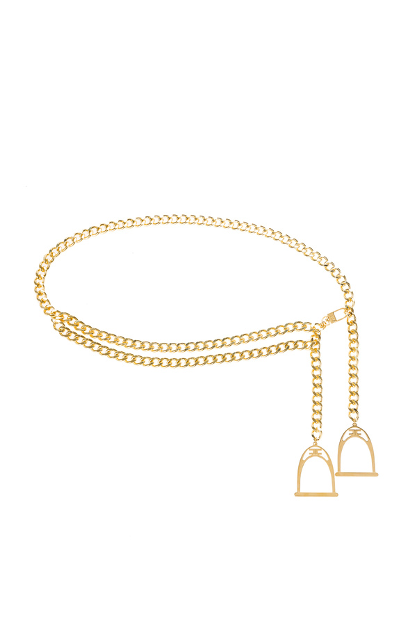Gold chain belt with charms - Elisabetta Franchi® Outlet