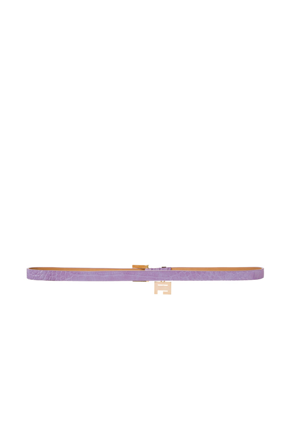 Mini-Gürtel mit Kroko-Prägung und Hänge-Logo - Elisabetta Franchi® Outlet