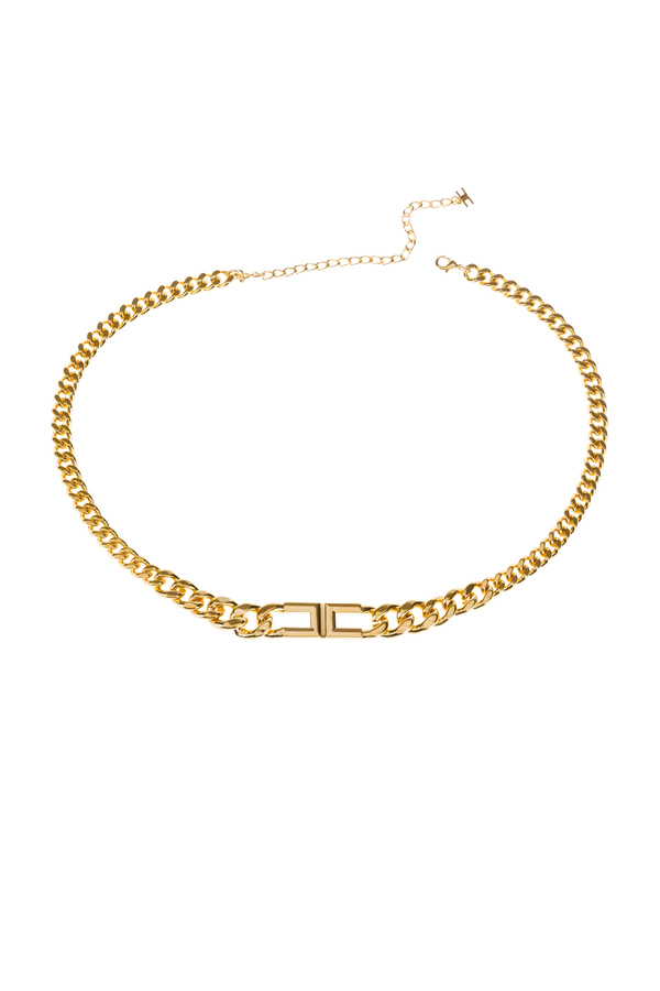 Light gold belt with horsebit - Elisabetta Franchi® Outlet