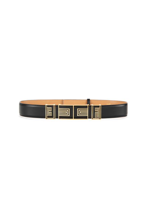 Faux leather belt with déco logo - Elisabetta Franchi® Outlet