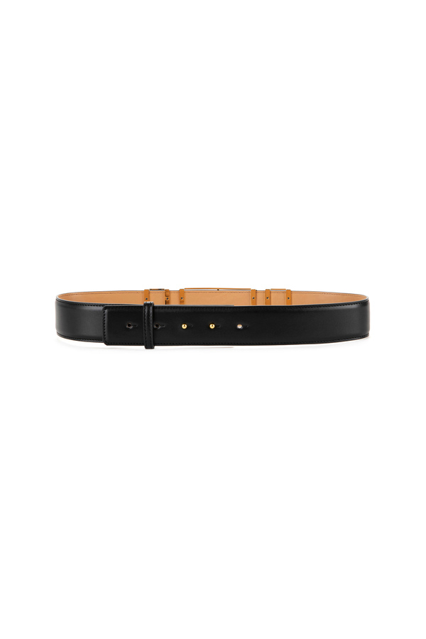 Faux leather belt with déco logo - Elisabetta Franchi® Outlet
