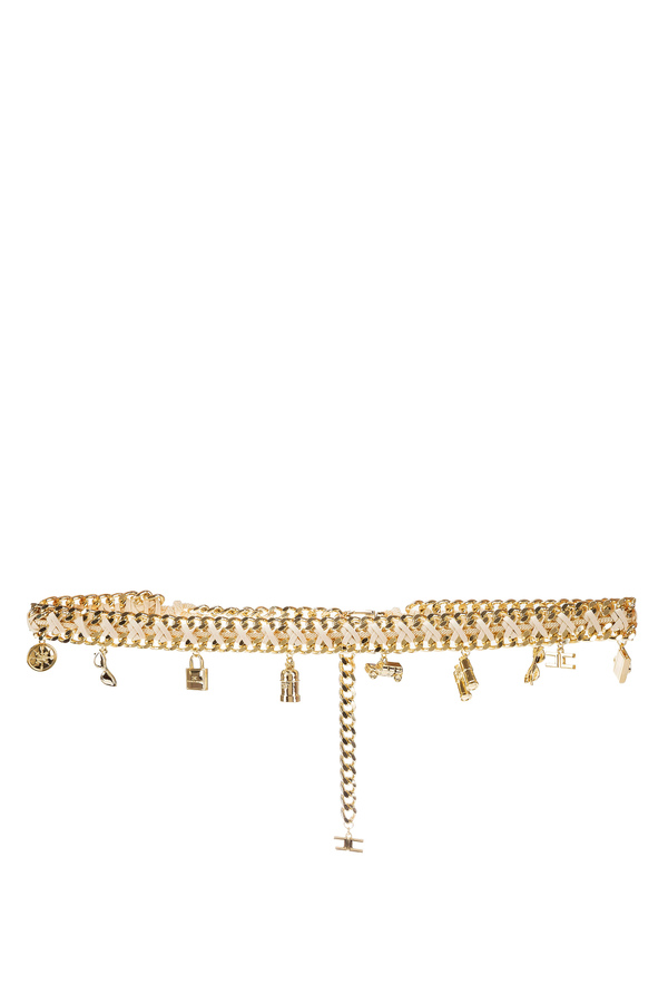 Braided belt with safari charms - Elisabetta Franchi® Outlet