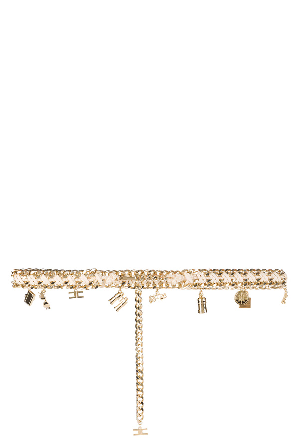 Braided belt with safari charms - Elisabetta Franchi® Outlet