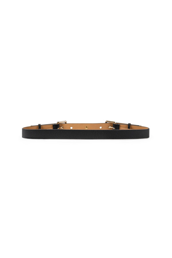 Faux leather thin belt with eyelets - Elisabetta Franchi® Outlet