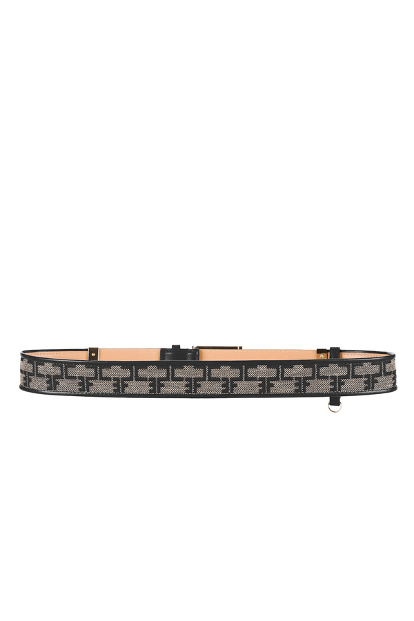 Monogram Pattern Belt - Elisabetta Franchi® Outlet