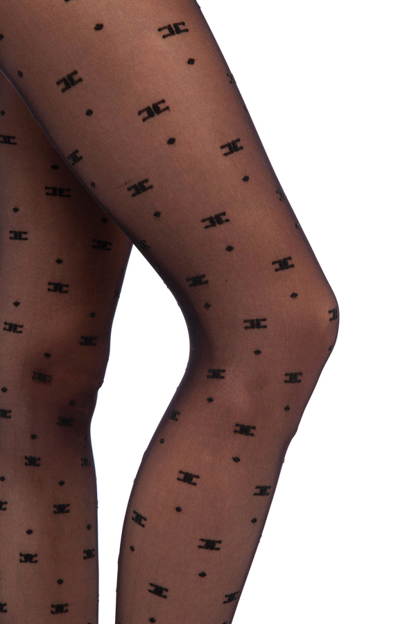 Monogram-patterned tights - Elisabetta Franchi® Outlet