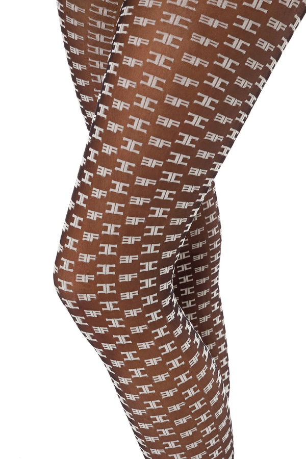 Monogram-patterned tights - Elisabetta Franchi® Outlet