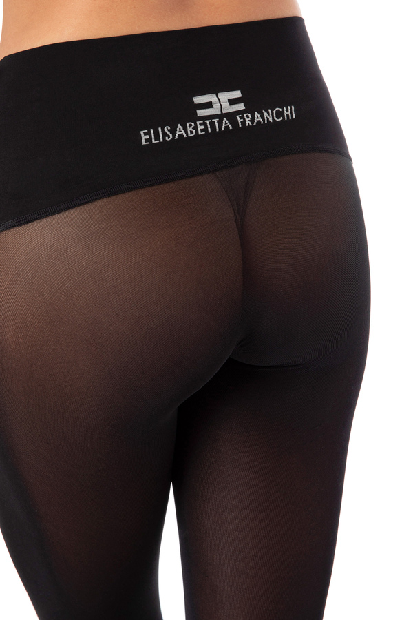 Tights with cut detail on the toe - Elisabetta Franchi® Outlet