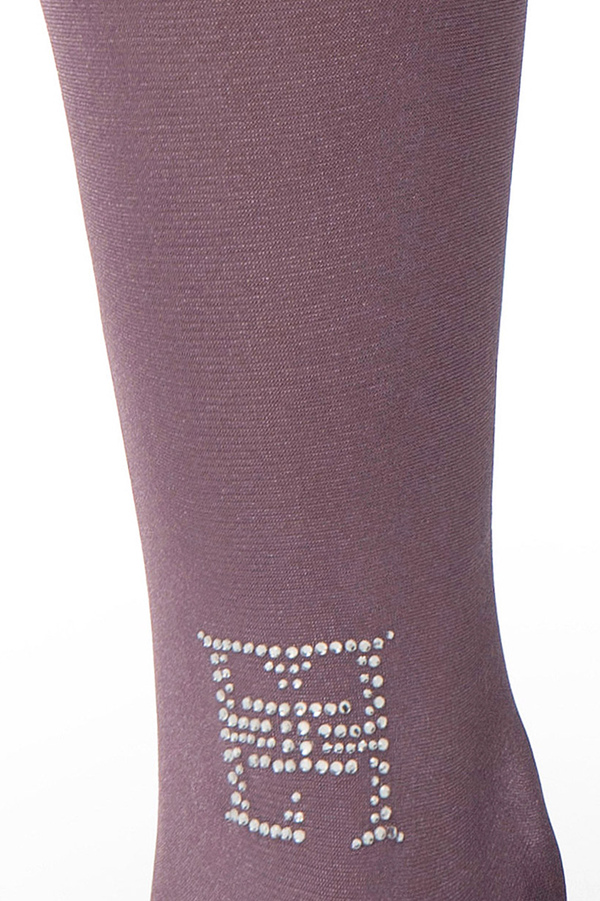 Strumpfhose mit Strass-Logo - Elisabetta Franchi® Outlet