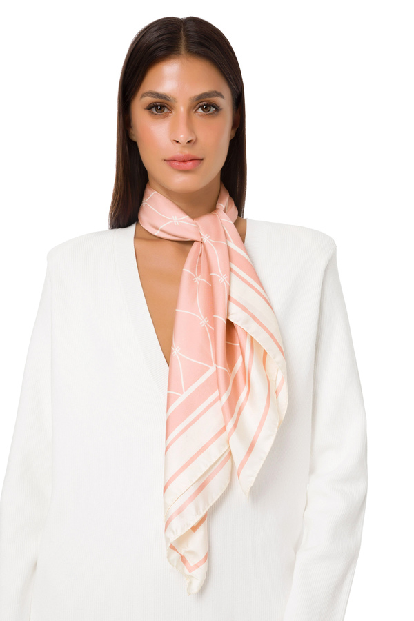 Large Elisabetta Franchi silk twill scarf - Elisabetta Franchi® Outlet