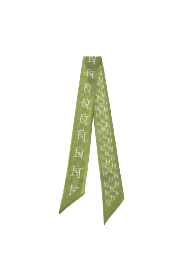 Schmales Halstuch aus Seidentwill mit Logo-Print - Elisabetta Franchi® Outlet