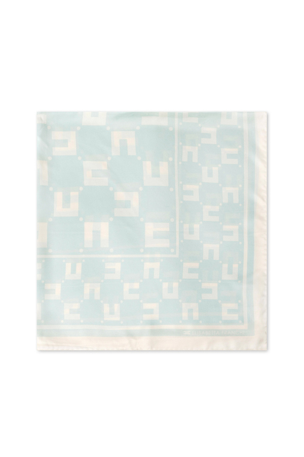 Foulard medio in twill di seta stampa logo doppia C - Elisabetta Franchi® Outlet