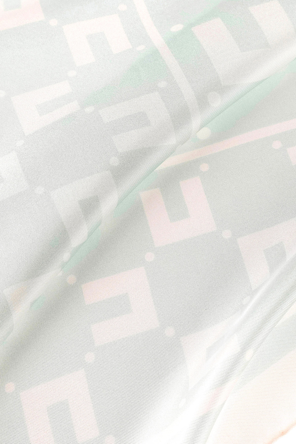 Foulard medio in twill di seta stampa logo doppia C - Elisabetta Franchi® Outlet