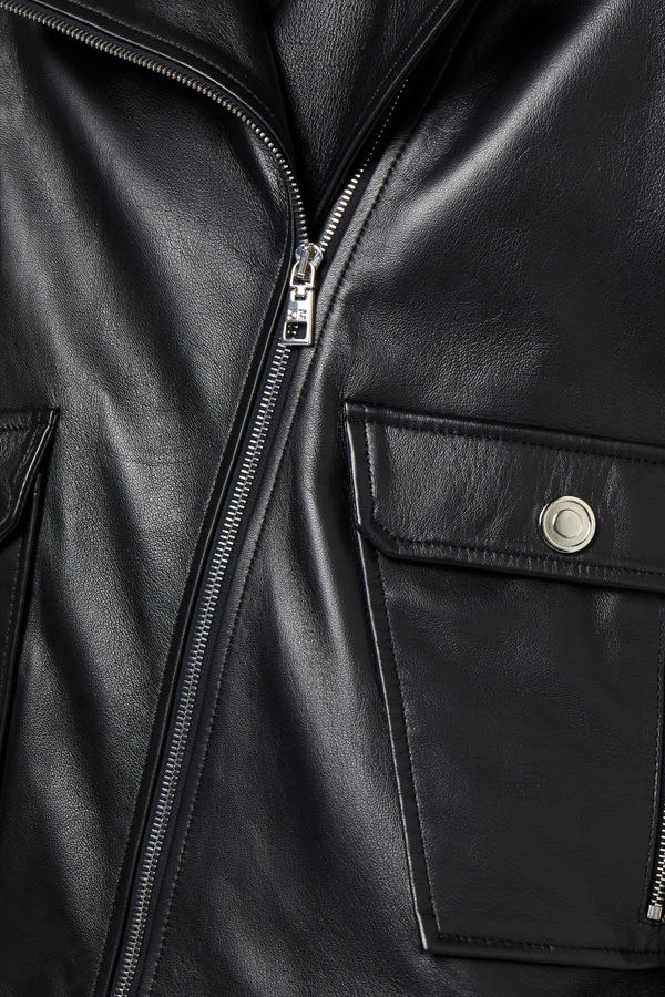 Leather biker jacket - Elisabetta Franchi® Outlet