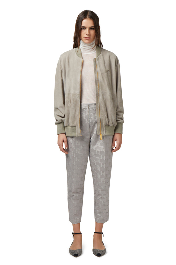 Bomber in pelle scamosciata - Elisabetta Franchi® Outlet