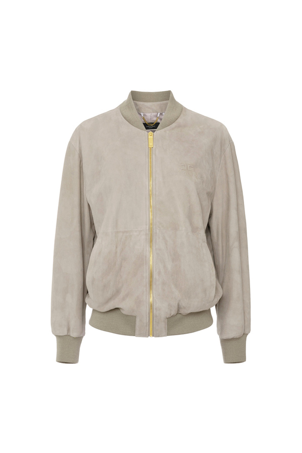 Bomber in pelle scamosciata - Elisabetta Franchi® Outlet