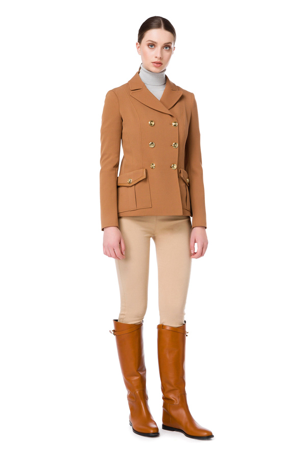Military-Jacke mit goldfarbenen Knöpfen - Elisabetta Franchi® Outlet
