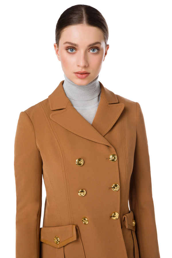 Military-Jacke mit goldfarbenen Knöpfen - Elisabetta Franchi® Outlet