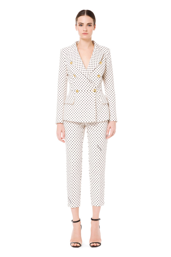 Double-breasted jacket with polka dots - Elisabetta Franchi® Outlet