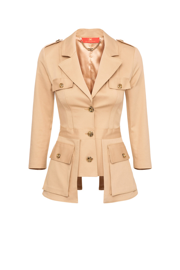 Single-breasted jacket with large pockets - Elisabetta Franchi® Outlet