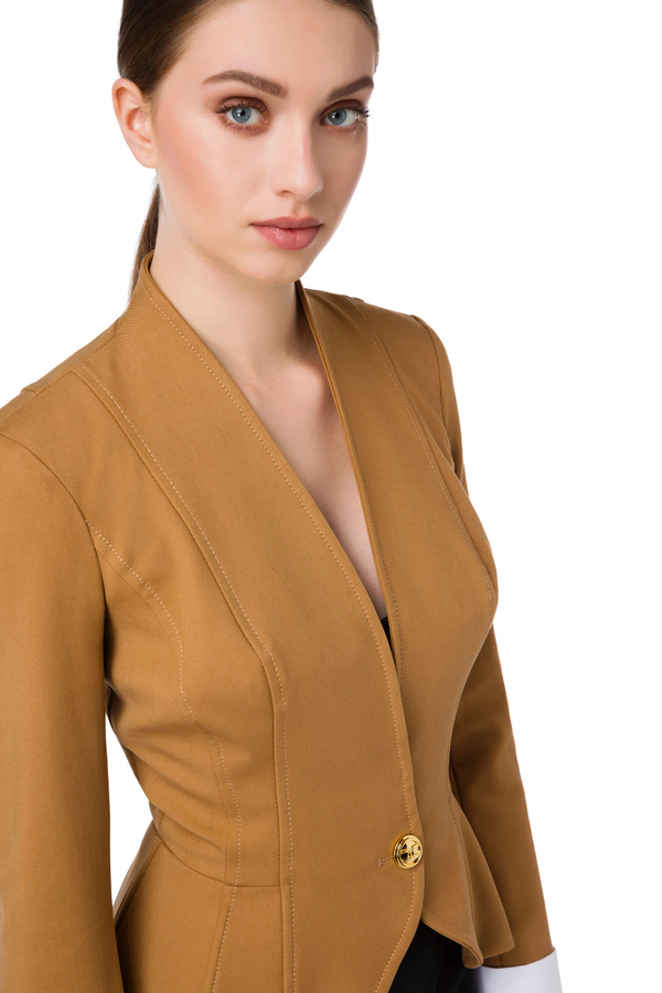 Slim fitting jacket with single button - Elisabetta Franchi® Outlet