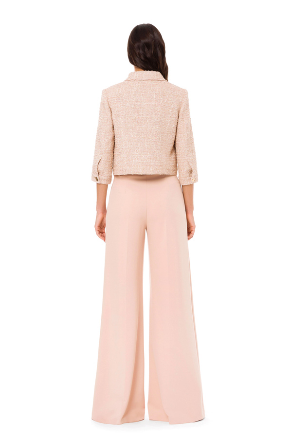 Cropped jacket in tweed fabric - Elisabetta Franchi® Outlet