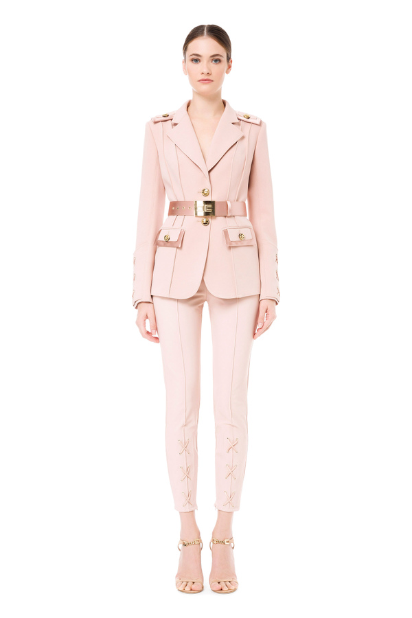 Veste stretch avec maxi ceinture - Elisabetta Franchi® Outlet