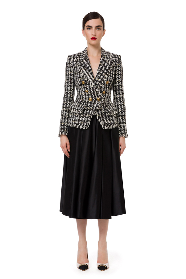 Tweed jacket with gold buttons - Elisabetta Franchi® Outlet